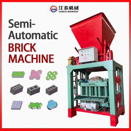 BrickMachine出口加纳半自动混凝土空心铺路制砖机水泥砖机生产线