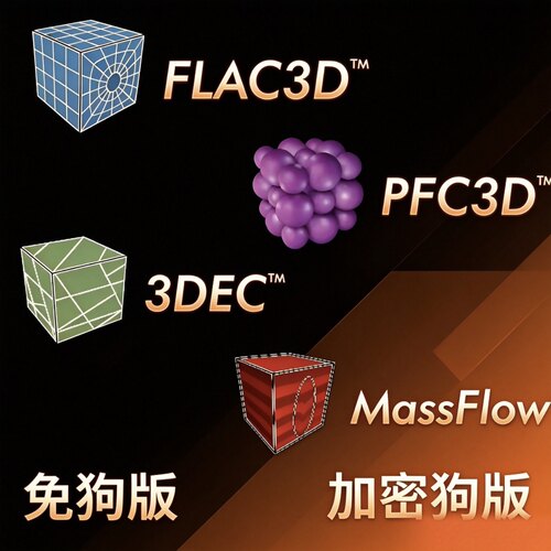 FLAC3D/2D PFC3D/2D 3DEC MASSFLOW隧道基坑应变分析软件远程安装