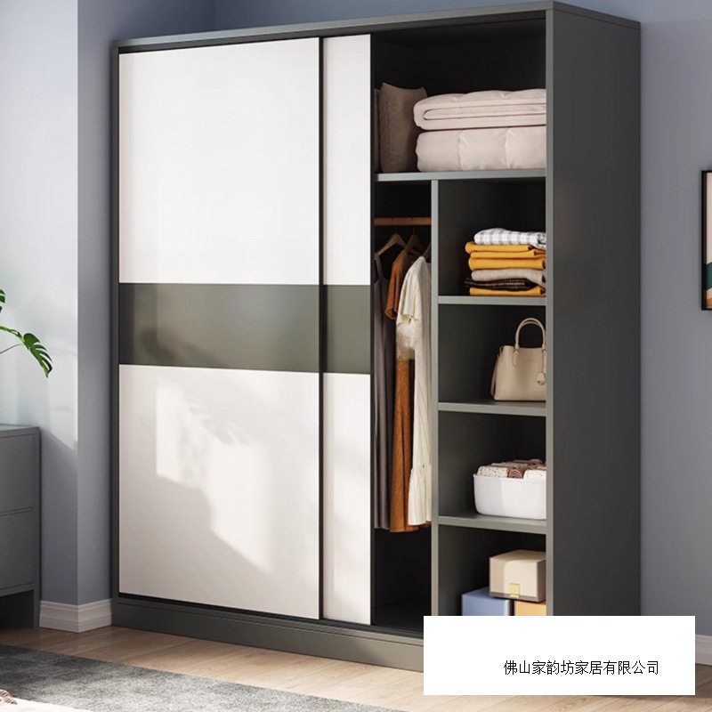 推拉门衣柜家用卧室出租房经济型衣物收纳柜/简易衣橱