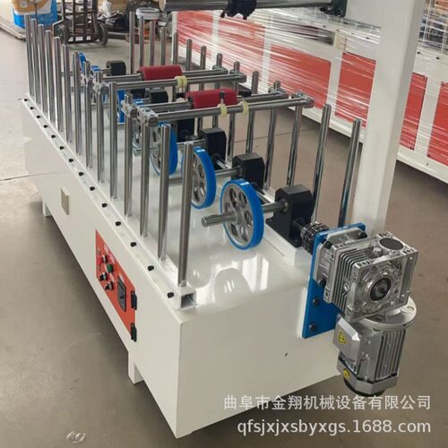 膜上涂胶内嵌式波浪板冷胶包覆机 涡轮式辊压 异形门套线覆膜机