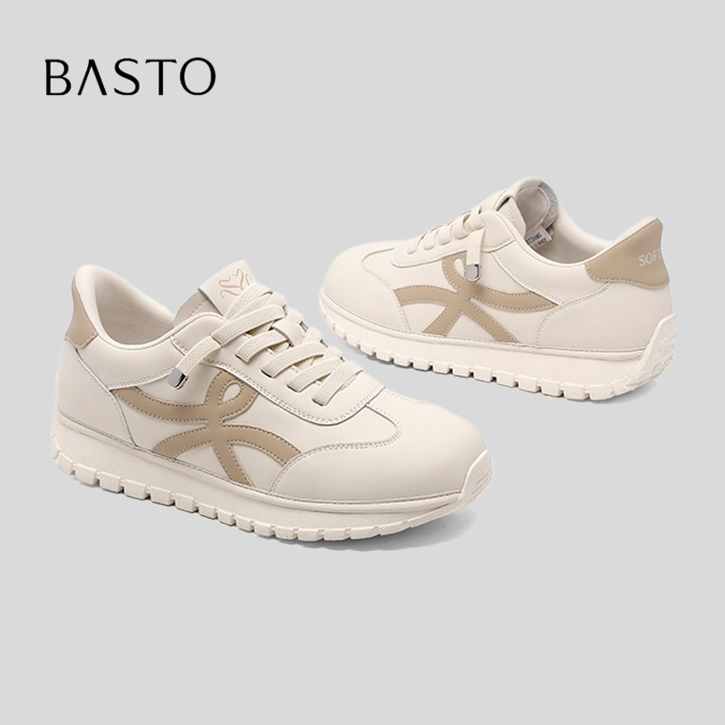 BASTO/百思图厚底轻便小白鞋图片