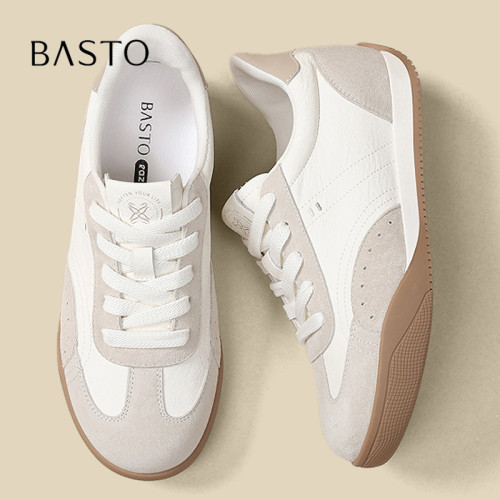 BASTO/百思图复古真皮阿甘德训鞋