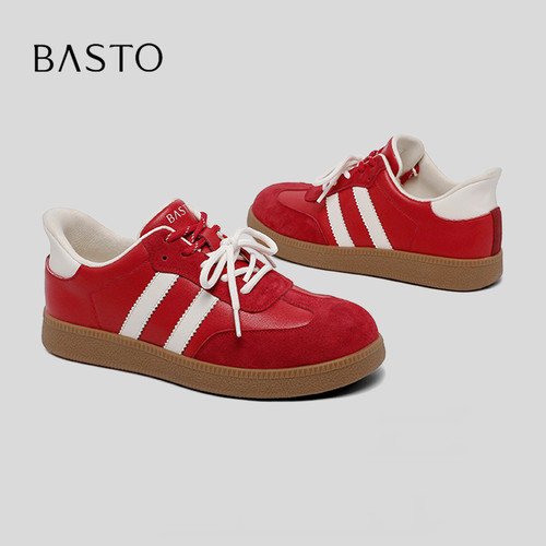 BASTO/百思图双系带休闲德训鞋