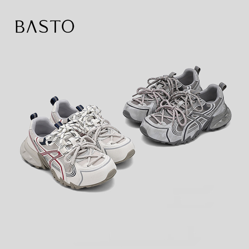 BASTO/百思图撞色网面透气老爹鞋图片