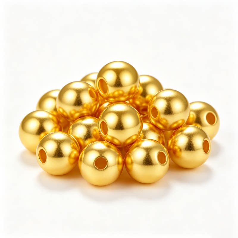 科莲娜黄金手链足金999黄金转运珠小金珠散珠串珠光面3D硬金金汇