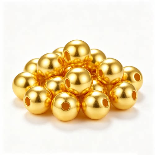 科莲娜黄金手链足金999黄金转运珠小金珠散珠串珠光面3D硬金金汇