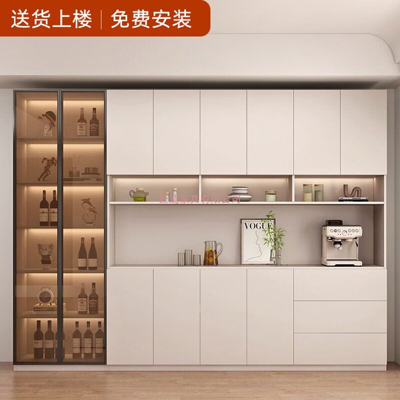 餐边柜酒柜一体壁柜落地靠墙简约家用客厅储物柜高柜多层收纳柜图片
