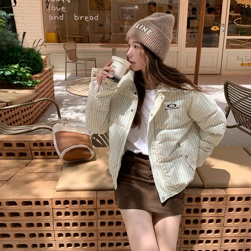 呆呆文美式复古棉服外套女2025冬季小众显瘦百搭面包服棉衣