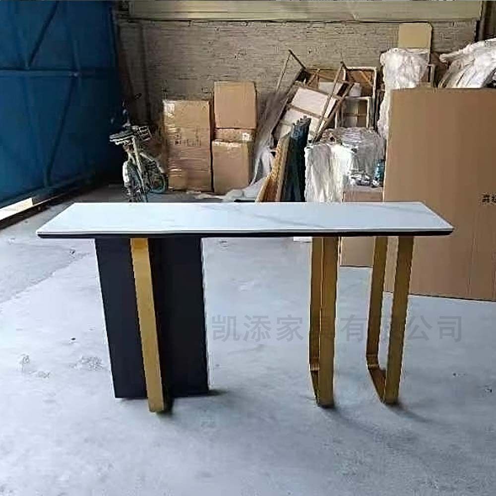 大理石玄关桌子端景台轻奢新中式靠墙条案入户玄关台收纳风入户门图片