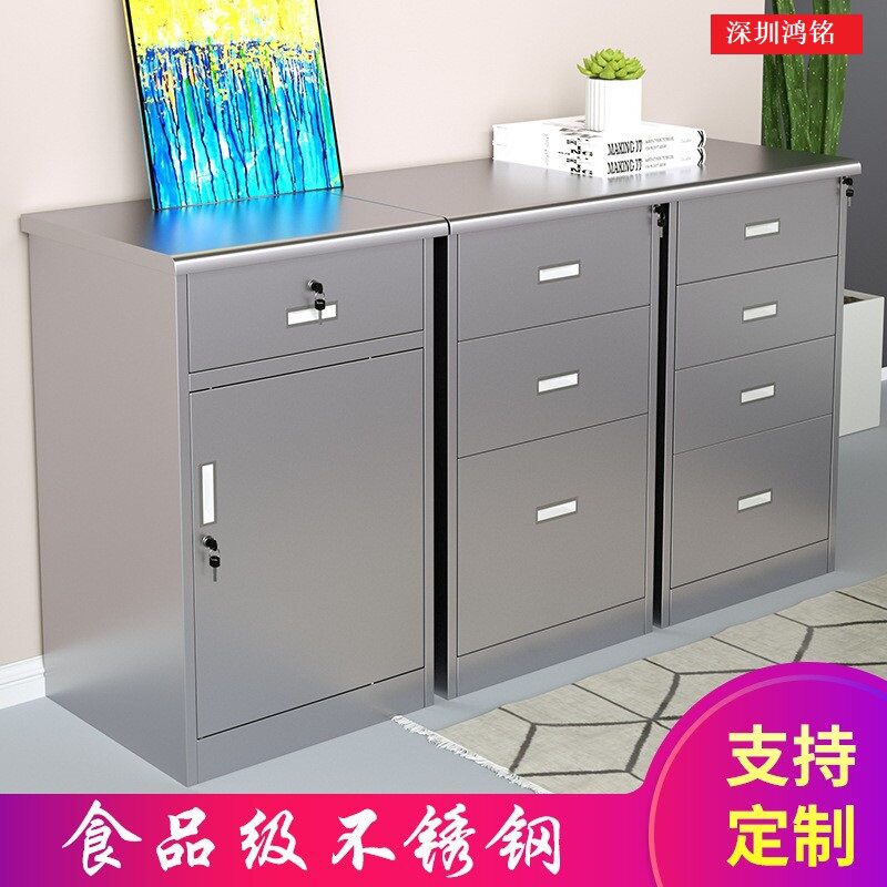 不锈钢储物柜文件柜工具柜西药柜带锁抽屉柜活动多抽矮柜厂家直销图片