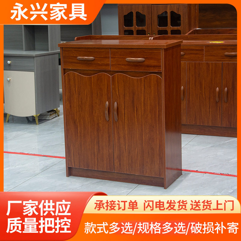 鞋柜实木带门简约中式隔断色门厅玄关收纳对开门大容量门口储物柜图片