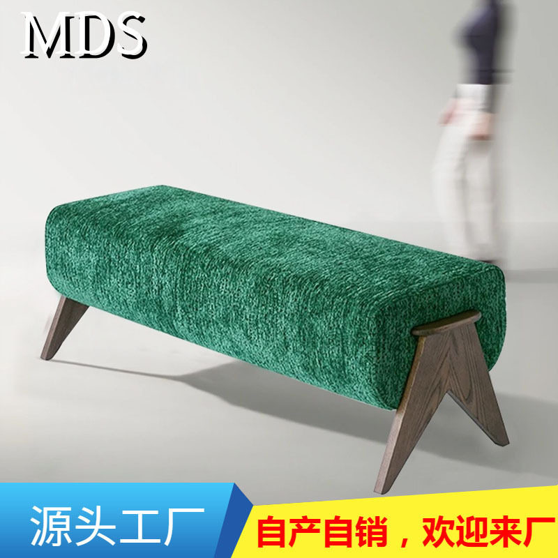 中古风卧室床尾凳梳妆凳化妆凳客厅阳台沙发凳子实木换鞋凳图片
