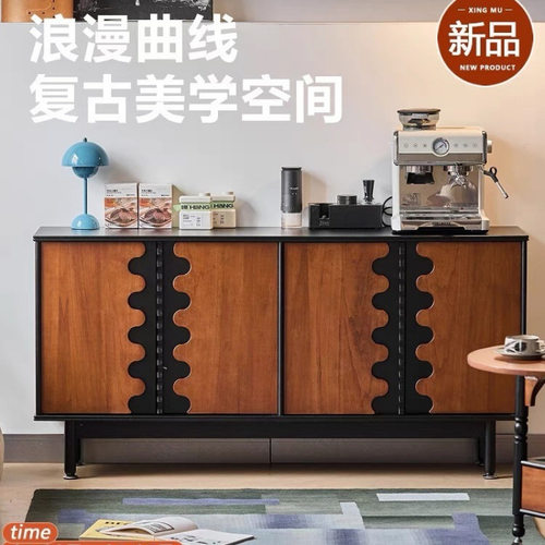 中古风实木斗柜法式复古餐边柜收纳柜客厅置物展示柜收纳墙边柜子