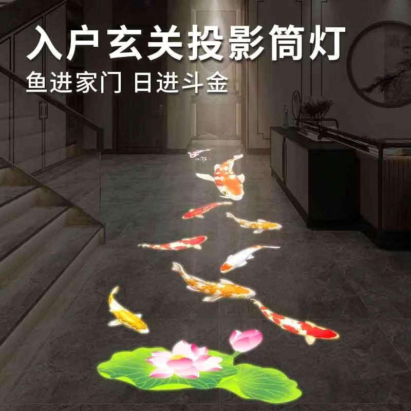 logo投影灯图案玄关过道灯入户射灯小鱼入家门厅灯走廊氛围灯感应图片
