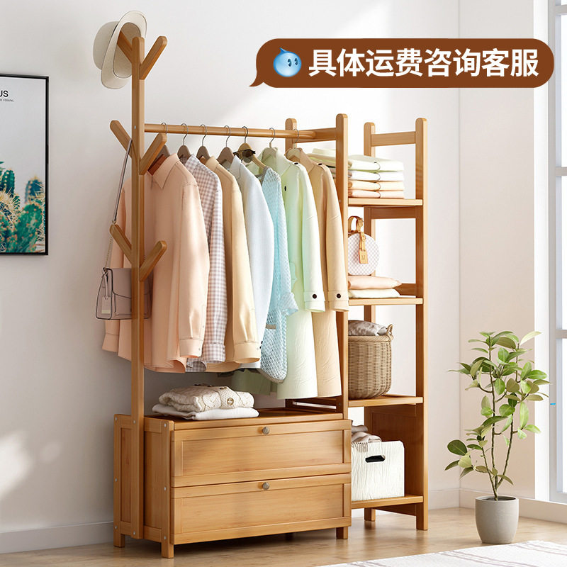 DZ衣架卧室出租房简易挂衣架家用置物架实木衣帽架儿童晾衣架子图片
