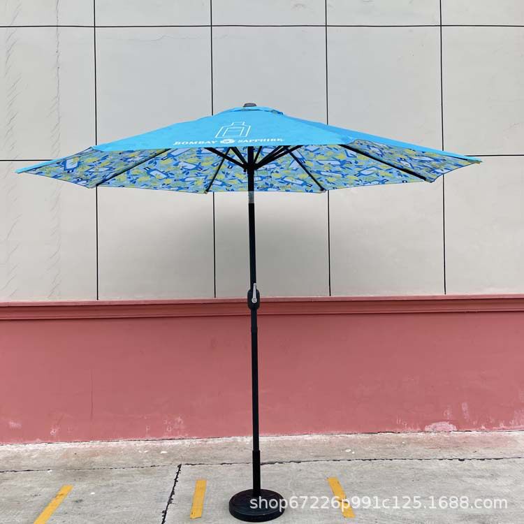 户外铝合金摇头伞庭院手摇中柱伞家用大太阳伞花园阳台圆形遮阳伞图片