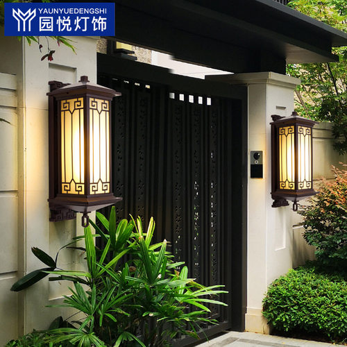 阳台壁灯室外庭院新中式复古露台灯别墅大门口户外防水led外墙灯