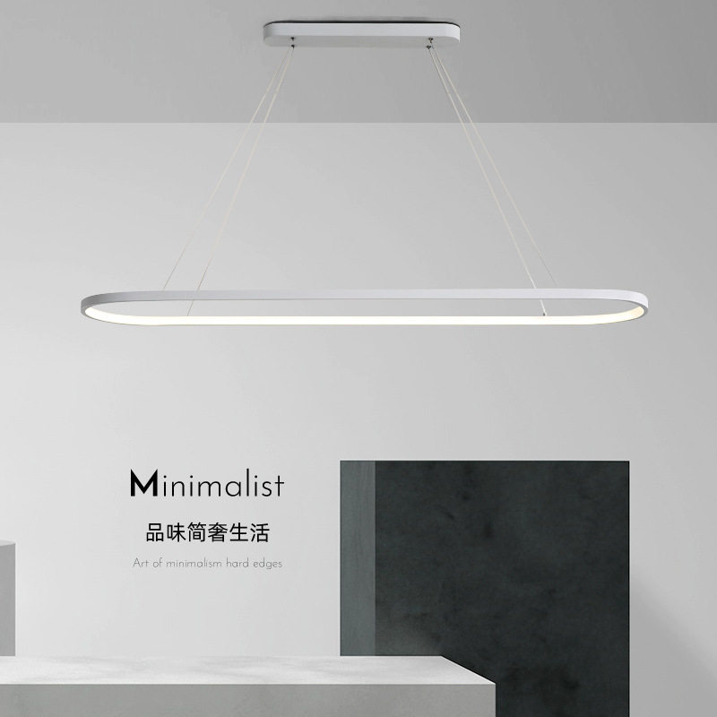 led长条灯餐厅吊灯简约现代办公室工作区灯具个性创意饭厅吧台灯图片