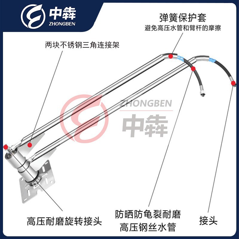 不锈钢自助洗车机洗车高压双臂360旋转摇臂悬臂摆臂吊壁其他其它图片