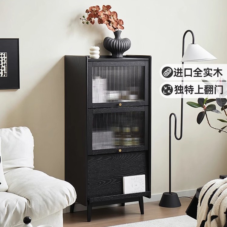 简约电视机柜旁边高柜展示柜北欧家用实木书柜卧室客厅收纳储物柜图片