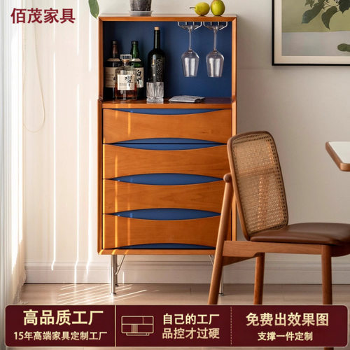 中古风边柜实木斗柜客厅复古立柜靠墙储物收纳柜卧室置物柜角柜