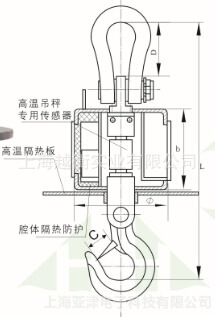 3T直视耐高温吊秤、3000kg铸铁电子耐高温吊秤价格