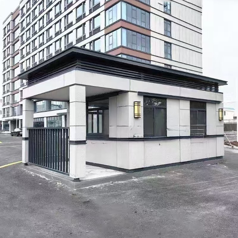 工厂成品门卫室岗亭移动真石漆值班室保安亭可住人休息室门岗房子图片