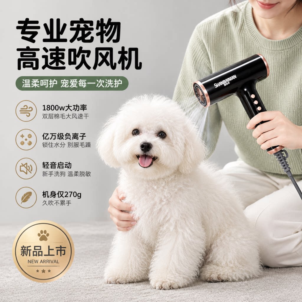 宠物吹风机狗狗吹水机大功率静音大型犬猫咪洗澡专用烘干吹毛神器
