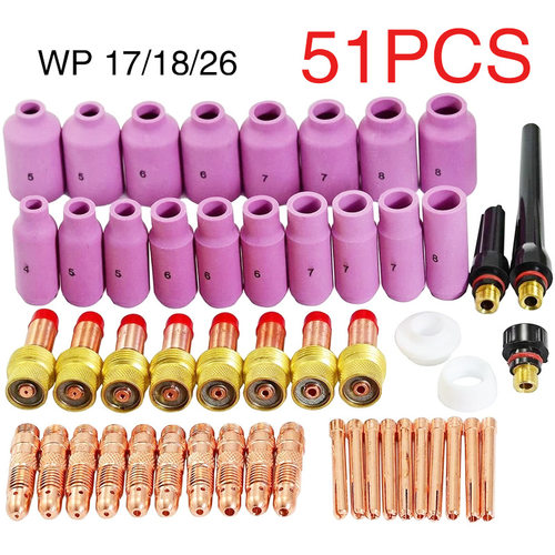 跨境电商TIG氩弧焊焊接耗材WP-17/18/26配件51PK陶瓷嘴小网套装