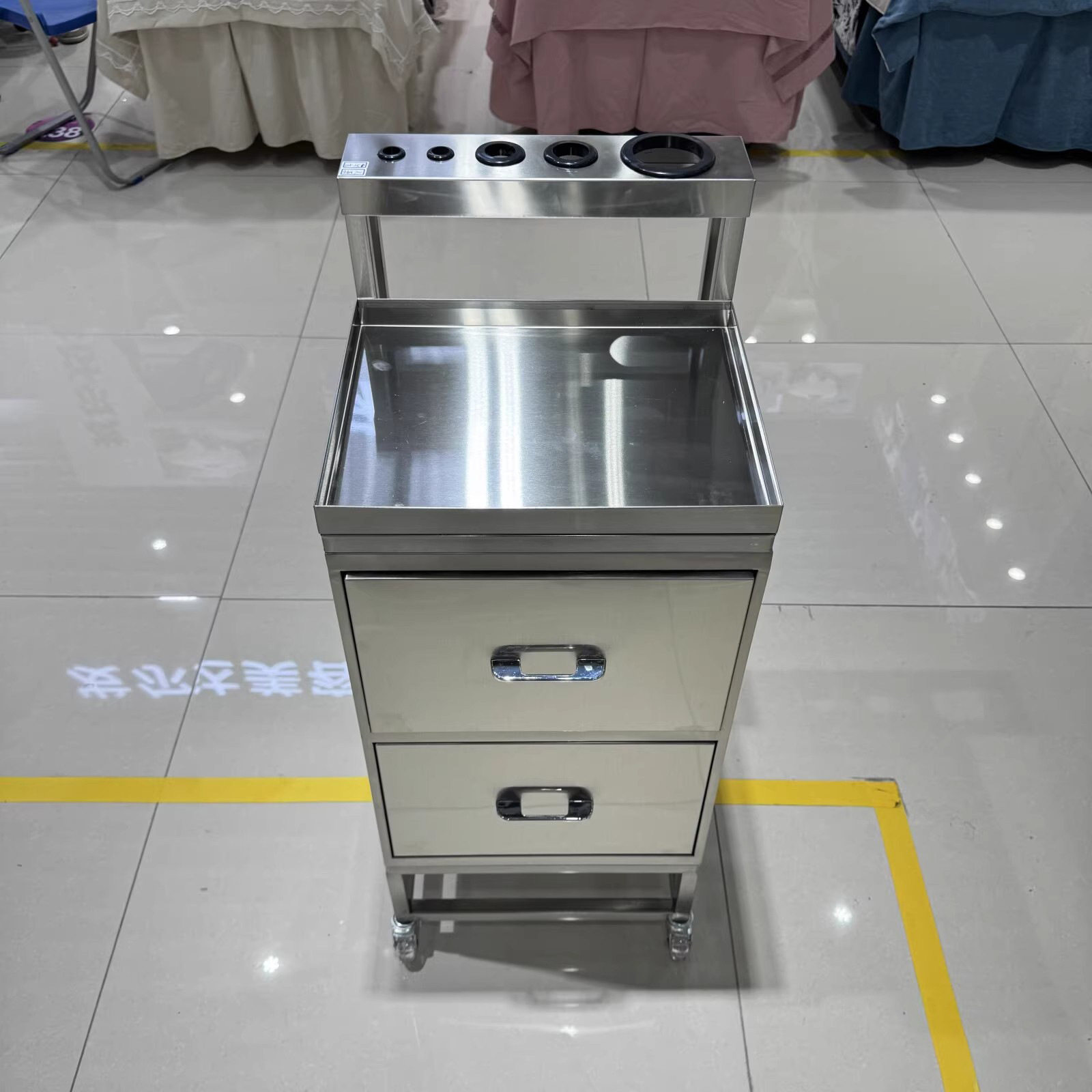 理发店不锈钢工具推车美发店工具柜发廊专用多功能置物架剪发柜子图片