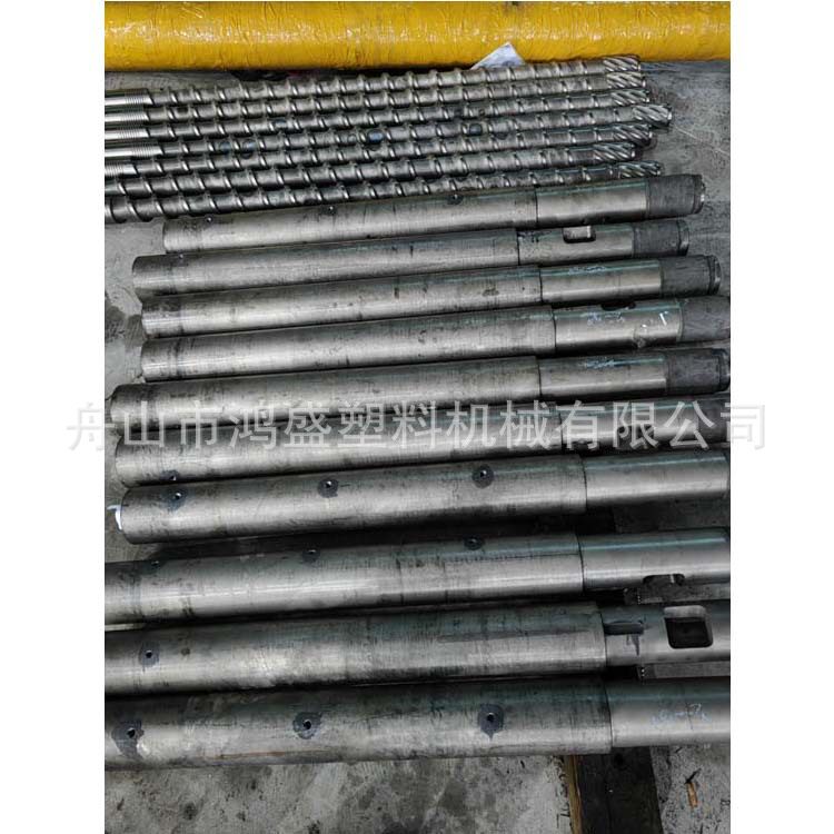注塑机螺杆机筒厂家小吨位宁波注塑机标准射台90T-100T螺杆现货图片