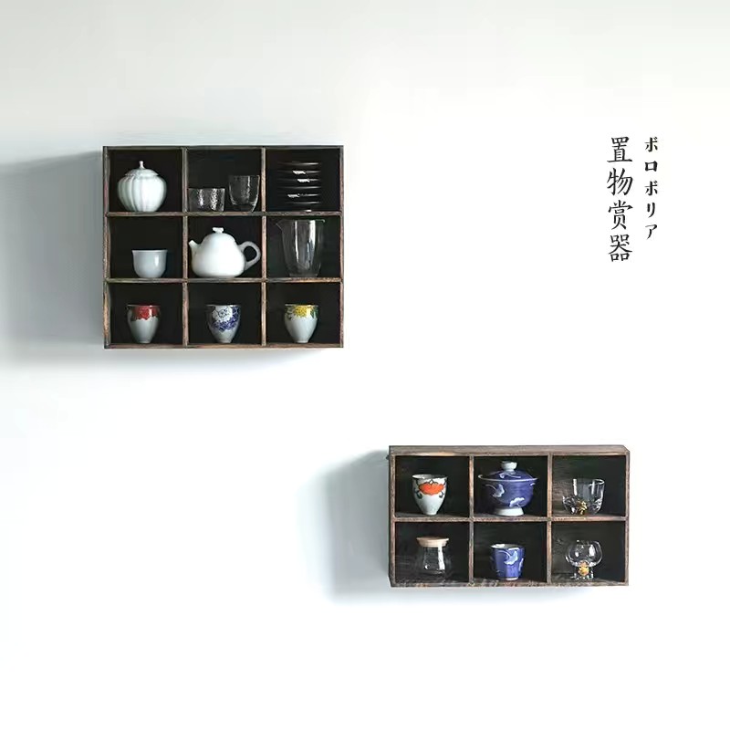 实木茶杯架子茶壶架多宝格茶具博古架手工九宫格收纳架六宫格茶架图片