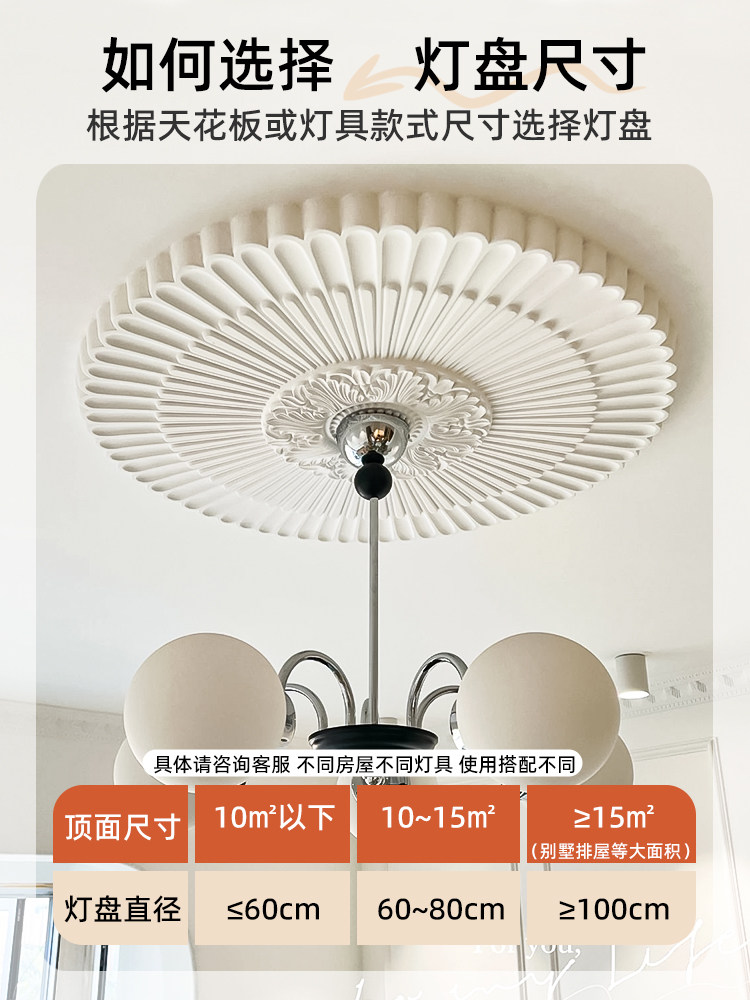?PU灯盘仿石膏欧式法式吊顶灯灯具配件