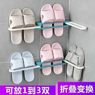 浴室免打孔门后壁挂沥水拖鞋架