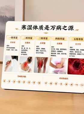 寒湿体质是万病之源分级展示摆台中医馆养生馆桌面摆件