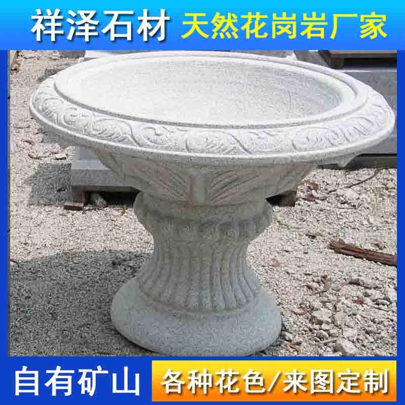 定制石雕花钵石头花盆花岗岩大理石别墅庭院小区户外门口大号花坛