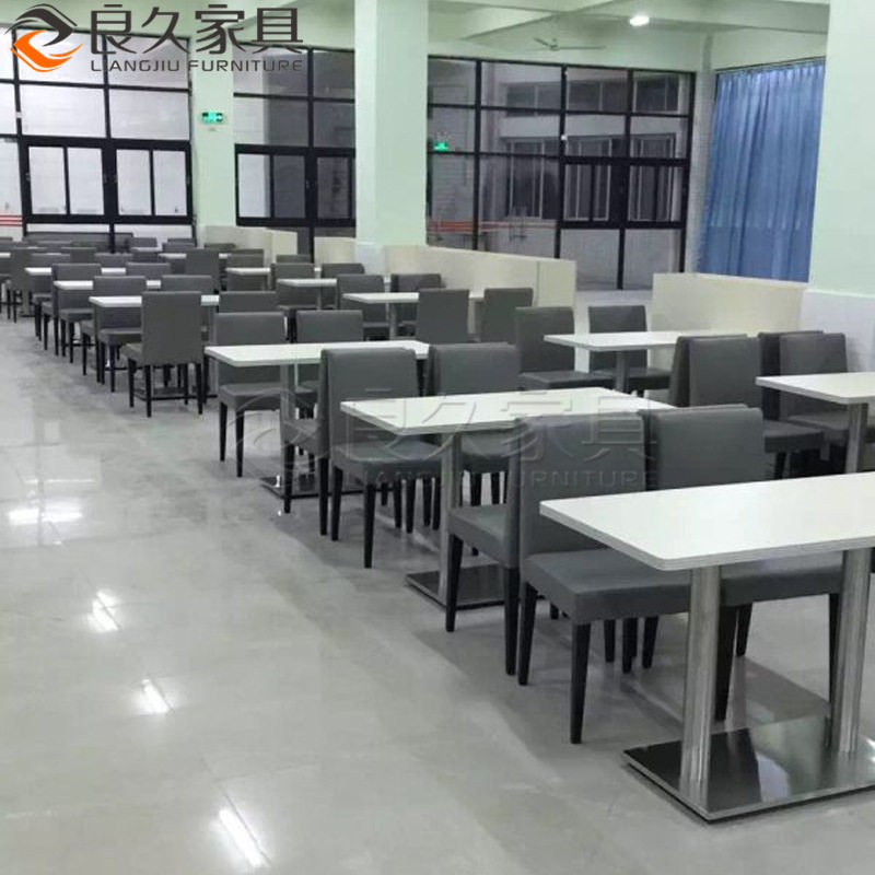 茶餐厅桌椅单位员工食堂快餐店桌椅组合学校工厂饭堂员工餐厅桌椅图片