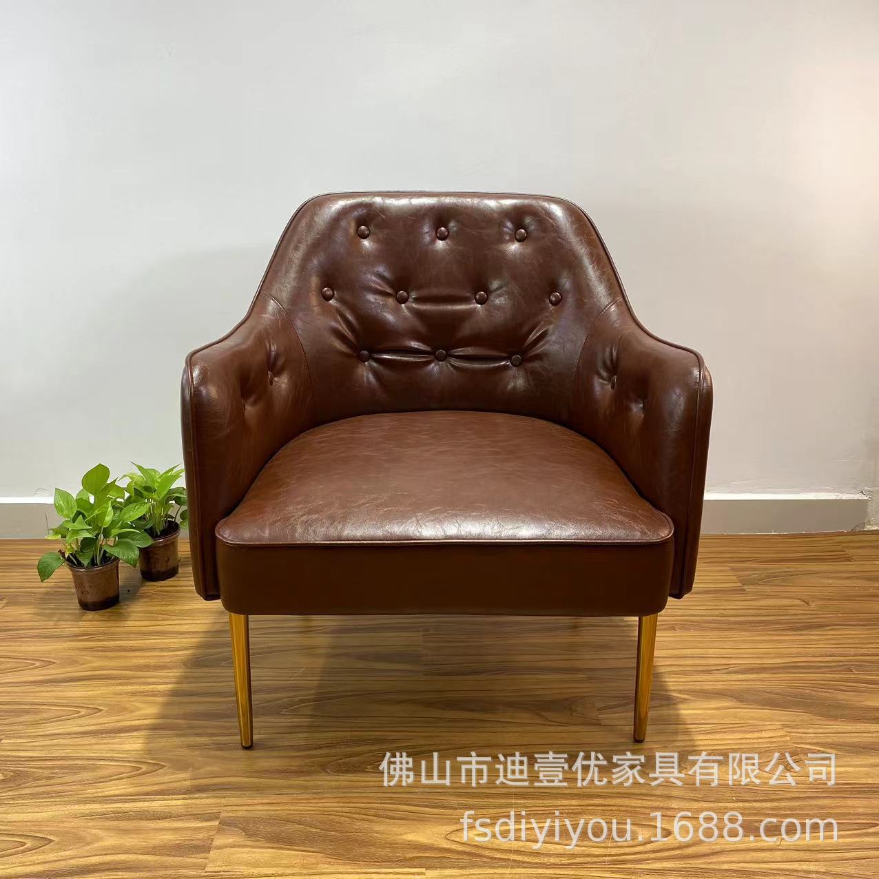 单人沙发设计师极简休闲椅咖啡厅客厅现代轻奢酒店意式单椅老虎椅图片