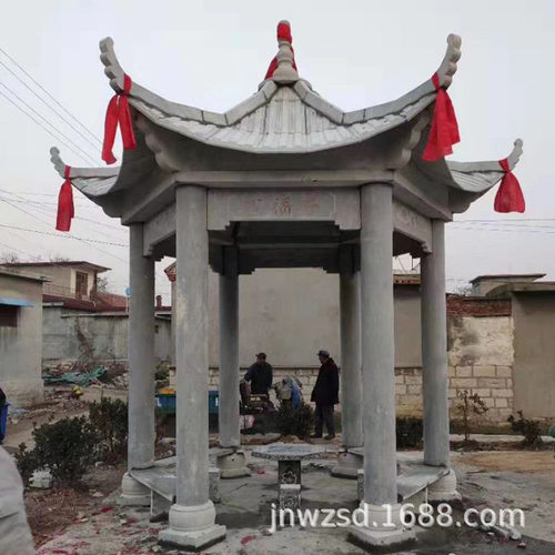 墓地石头凉亭图集广场石亭子承包价格公园景观凉亭石雕制作公司