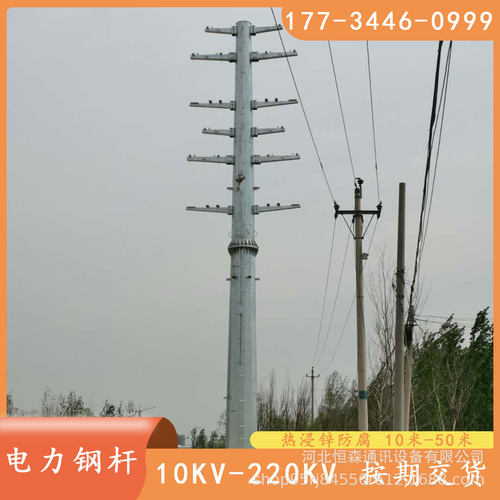 10KV-220KV电力输变电钢管杆 耐张高压钢杆 单回路架线直线杆塔