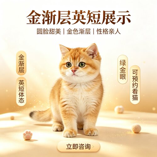 纯种金渐层英短幼猫活体12色