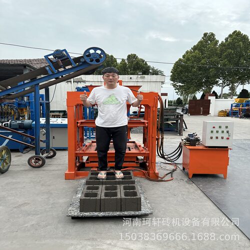 半自动4-40液压水泥制砖机砖块承重200斤 混凝土空心砌块成型机