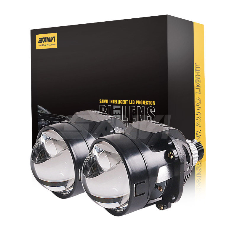 三为车灯工厂2.5寸矩阵LED双光透镜大灯40w 6000k小车摩托车大灯图片