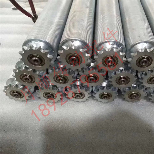 钢制单排动力滚筒 直径08B9T 11T 12T 13T 14T链轮滚轮 传动托辊