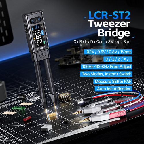 FNIRSI LCR-ST2 100K LCR ESR Meter 2-in-1 Tweezers Bridge