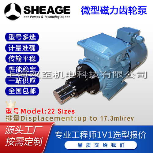 SHEAGESA101-CM微型磁力齿轮泵不锈钢化学品计量传输循环