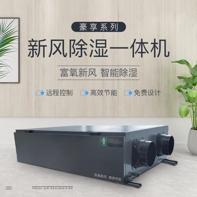 全热交换新风除湿机一体机系统别墅地下室防潮中央吊顶管道式图片