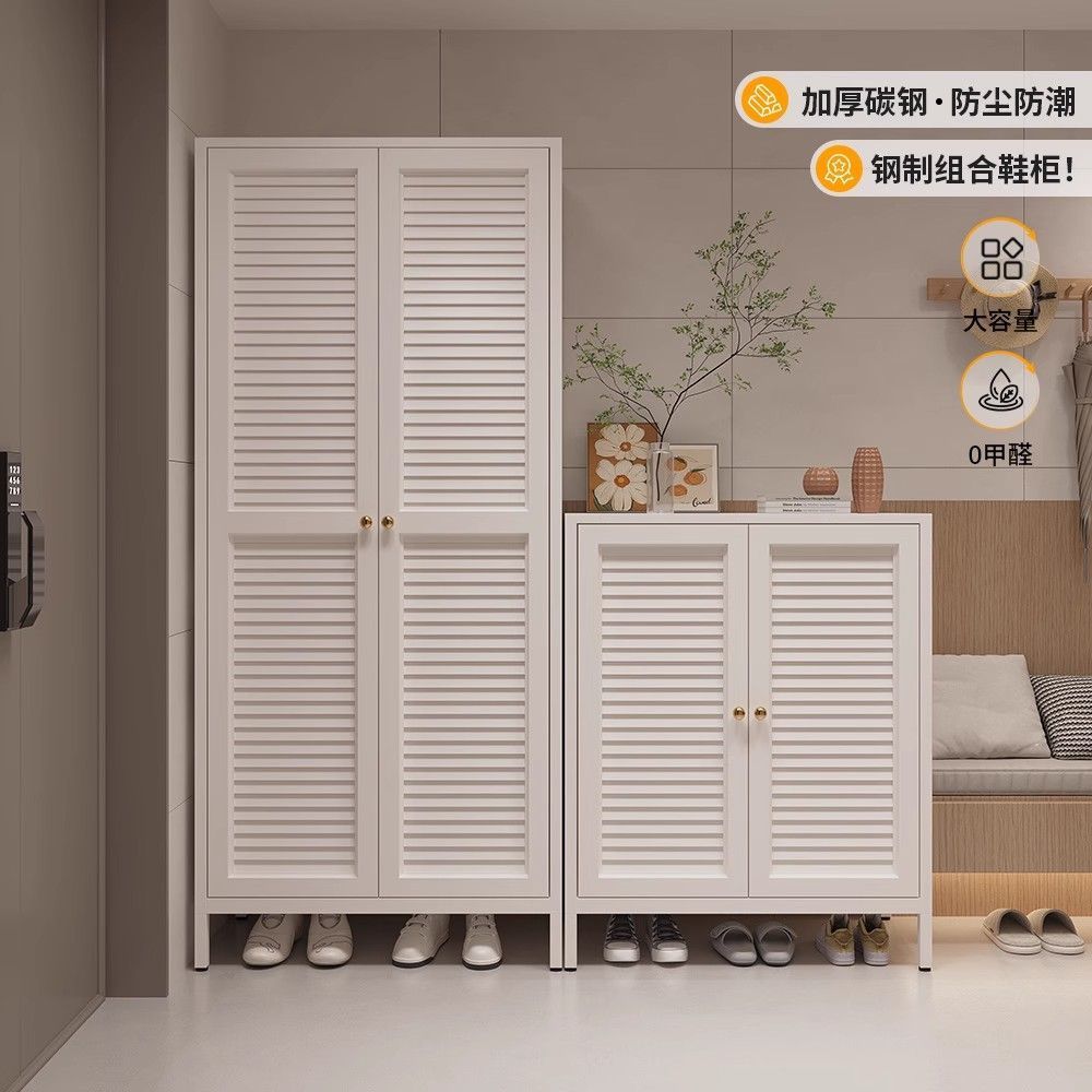 入户鞋柜钢制收纳柜鞋子储物柜家用玄关置物柜门外走廊鞋架金属架图片