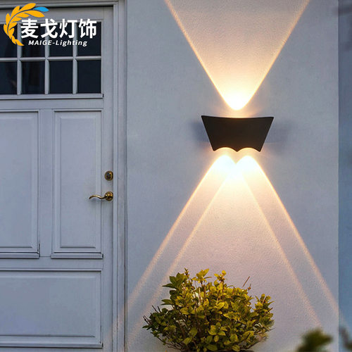 led双头壁灯户外防水上下发光洗墙灯楼梯庭院墙壁灯IP65现代简约
