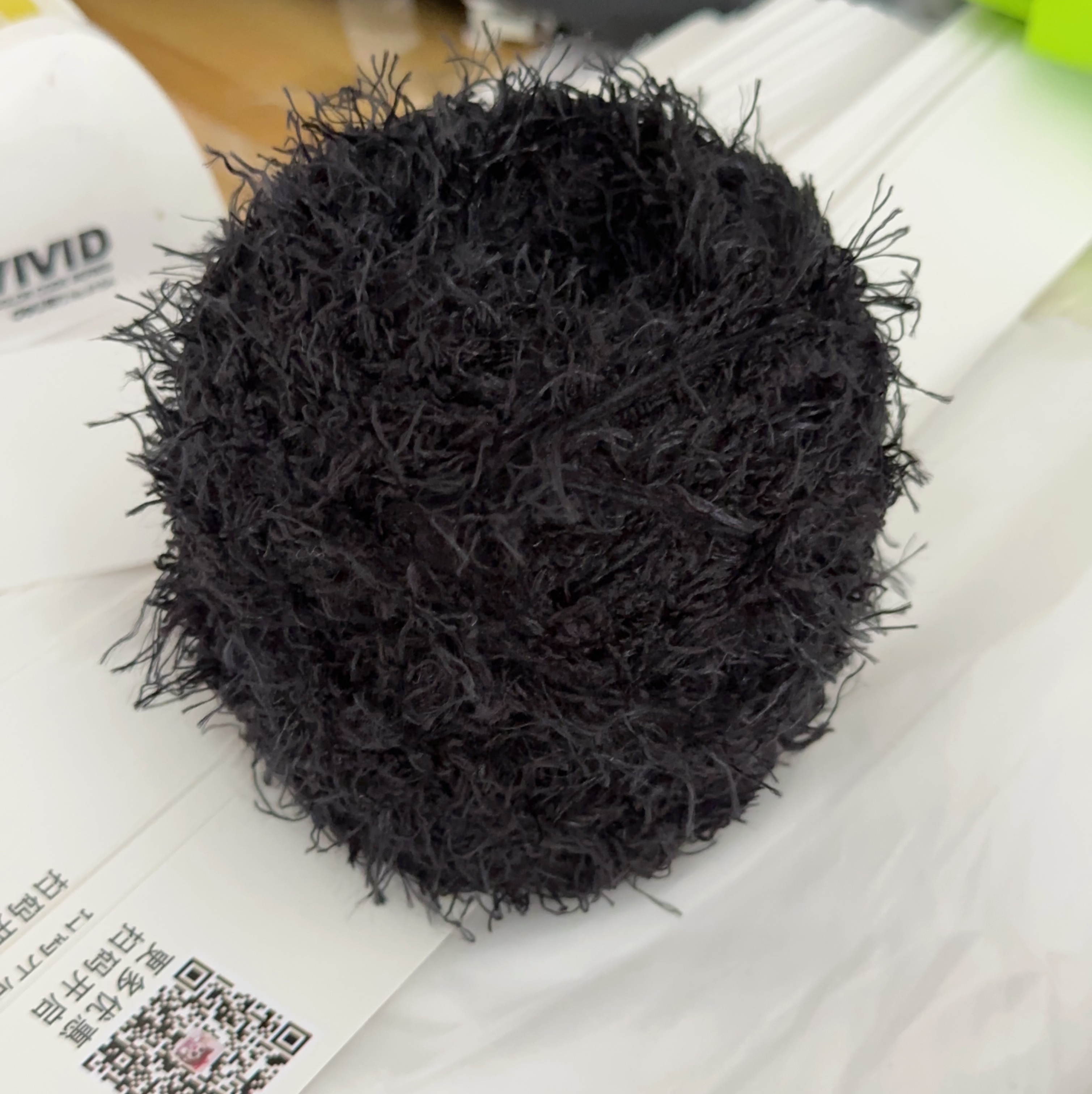 jiujiu 纯黑色手混线手工编织 钩织 diy帽子围巾包包装饰用  100g